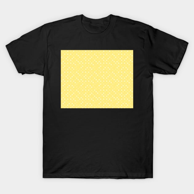 Yellow White Polka Dots Cute Pattern T-Shirt by gillys